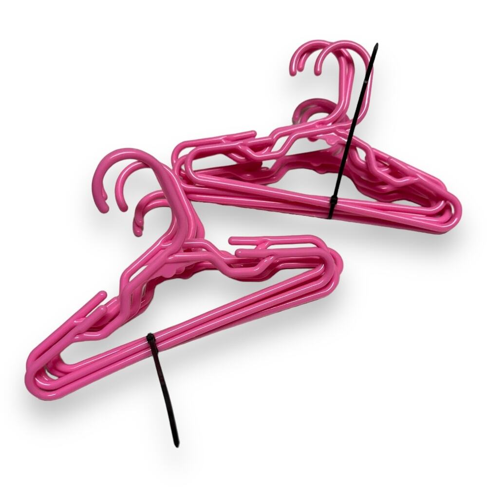 American Set of 10 Pink Plastic Tubular Hangers Fit‎ 18" Girl Doll Clothes